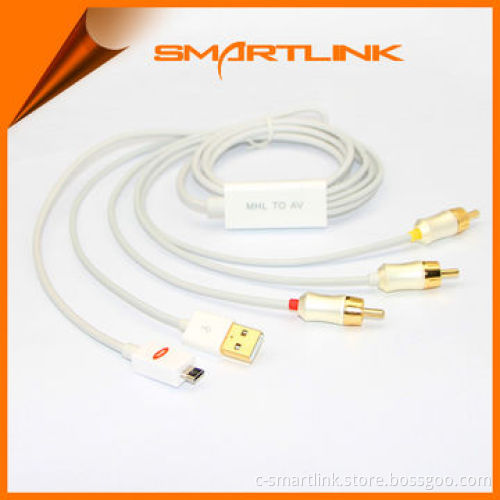 MHL to AV adapter/connect multifunction to mobile, Samsung/HTC/LG, L=1.5m with RCP, 1080P to 480P